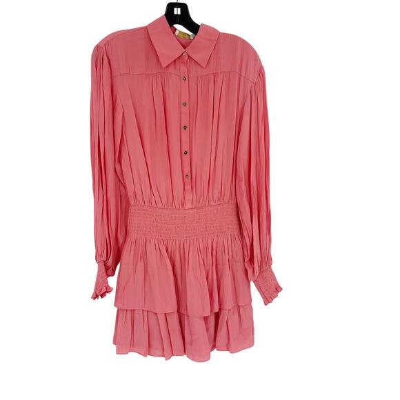 RAMY BROOK Dress NEW Size XS Coral Orange Mini $445 Charlie Tiered Ruffle Mini - Picture 2 of 5